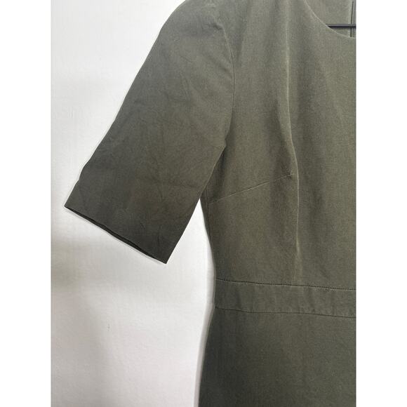 Banana Republic Bi Stretch Short Sleeve Sheath Dress Size 2 Olive Green Bodycon - Picture 7 of 10